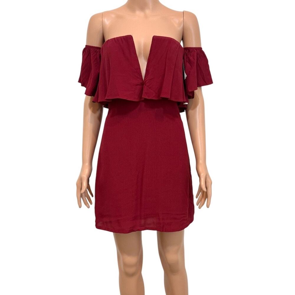 new Lovers + Friends small Primrose off shoulder v neck mini dress D1 3489
